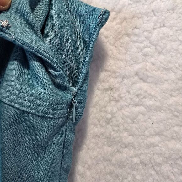 Merona A-Line Skirt Sz 18W Teal Linen Blend Skater Sequin Boho Summer Classic - Picture 5 of 10